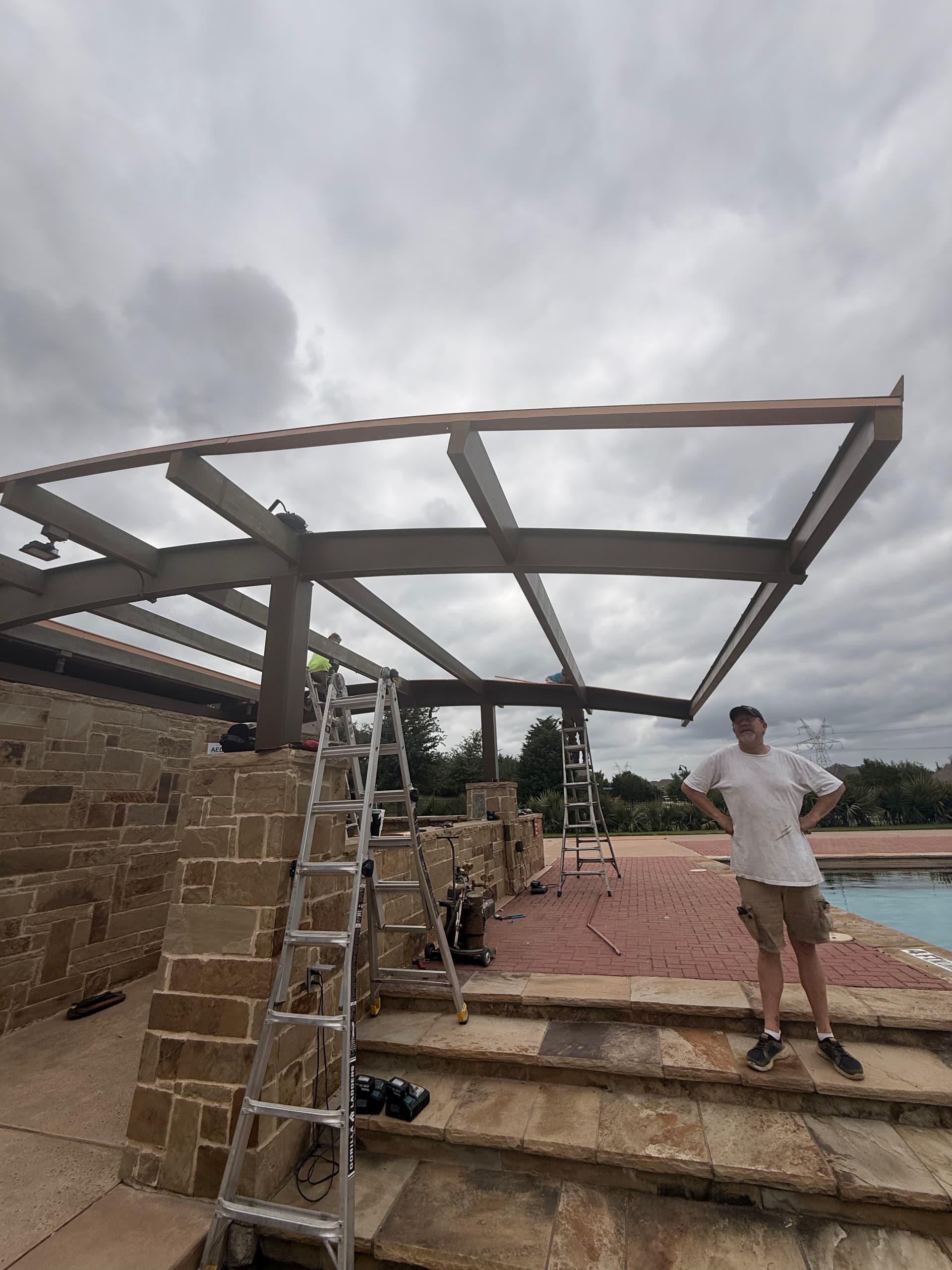 Gallery photos for Poolside Metal Roof Build Taking Shape in Wylie TX: Image #2