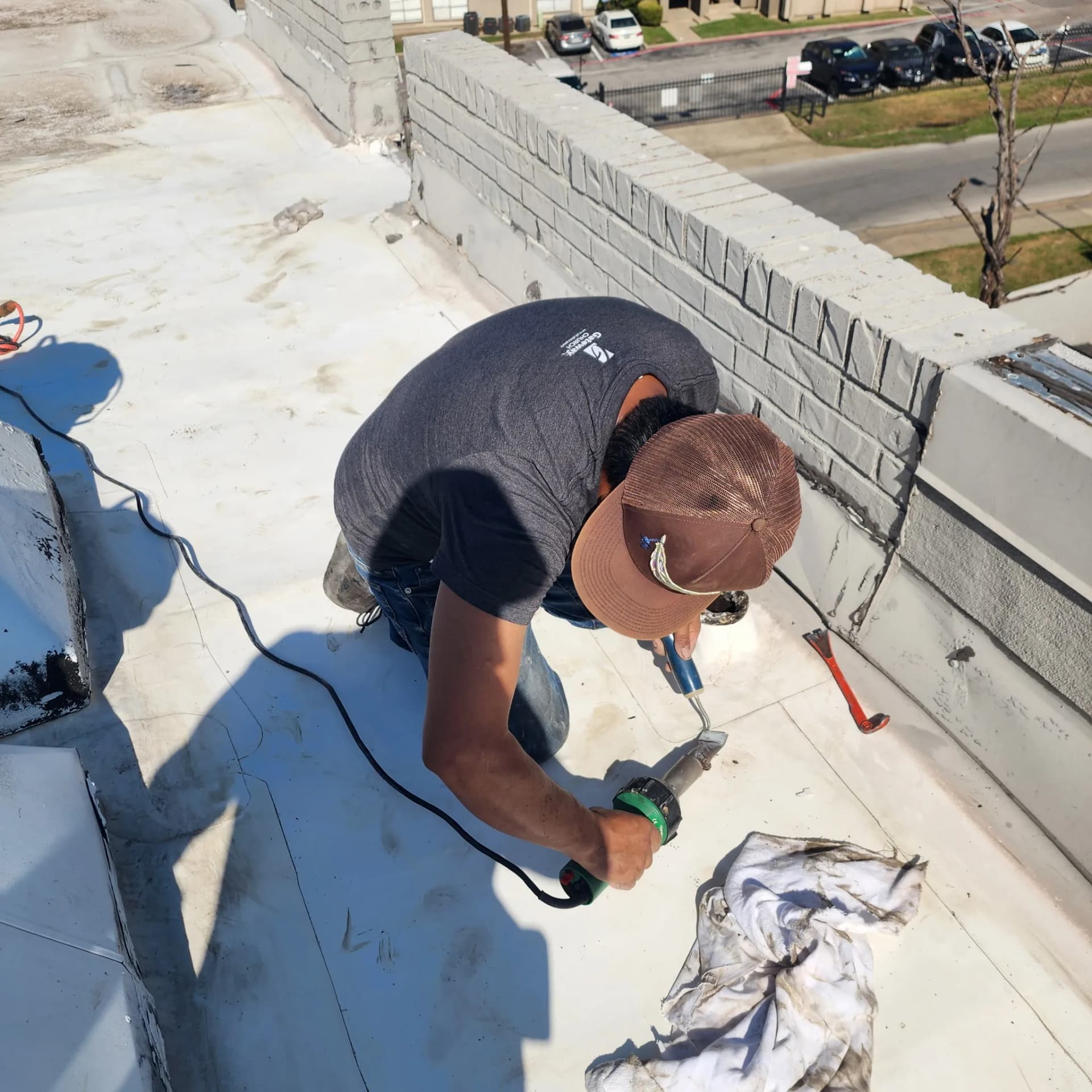 Gallery photos for TPO Roof Leak Tracked Down and Fixed in Dallas: Image #2