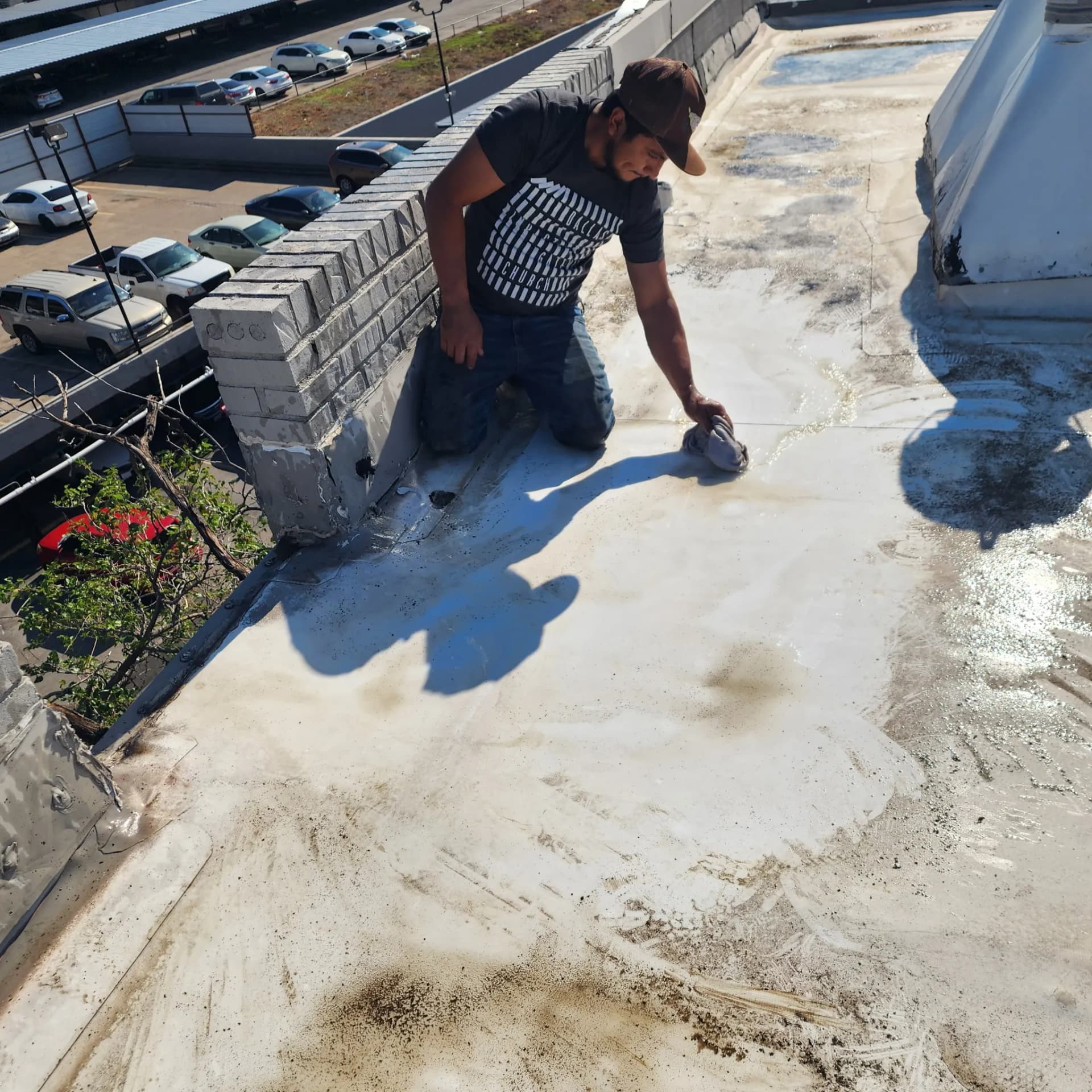 Gallery photos for TPO Roof Leak Tracked Down and Fixed in Dallas: Image #1